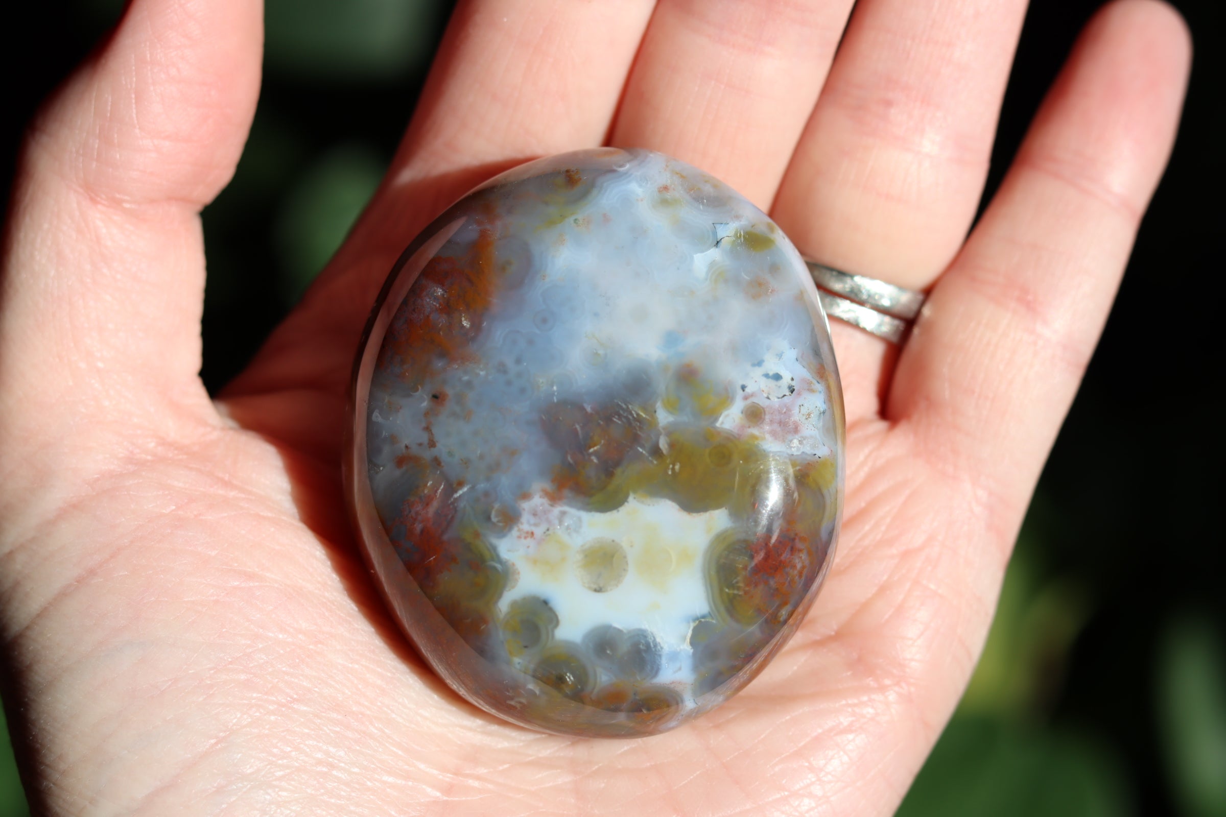 8th vein ocean jasper pocket stone 28