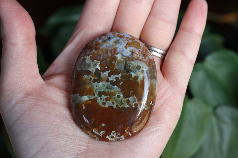 Old stock ocean jasper pocket stone OS10