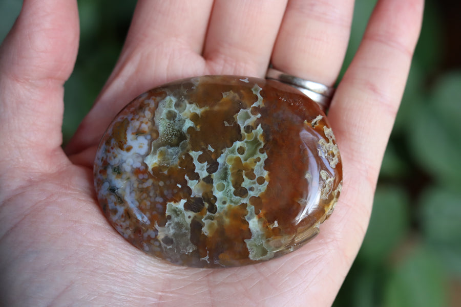 Old stock ocean jasper pocket stone OS10