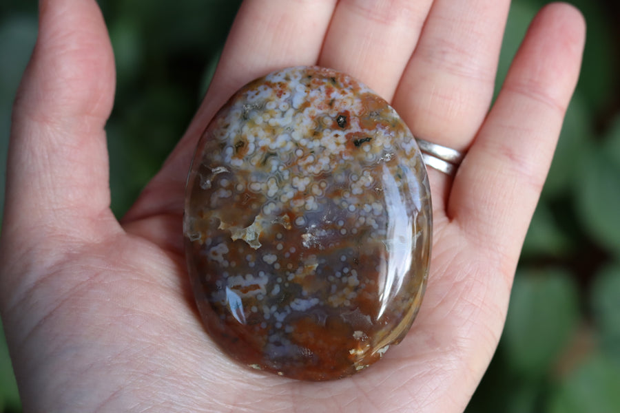 Old stock ocean jasper pocket stone OS10