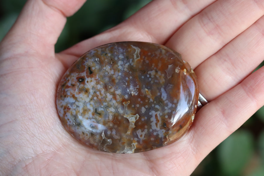 Old stock ocean jasper pocket stone OS10