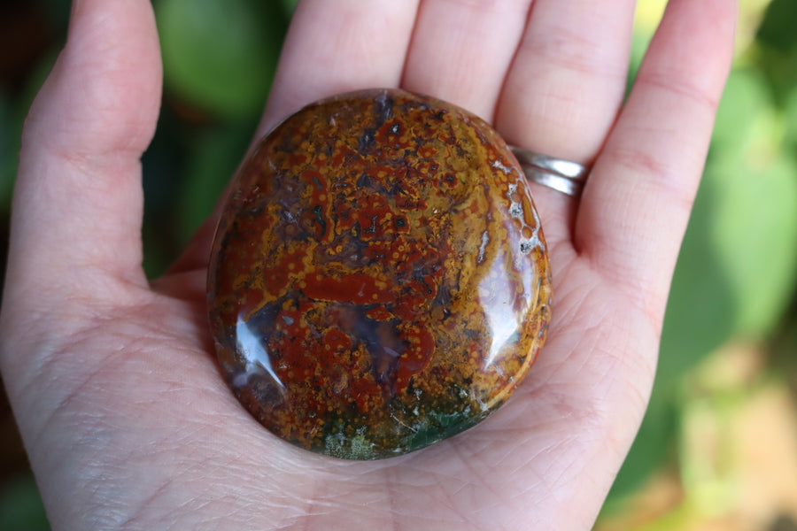 Old stock ocean jasper pocket stone OS12