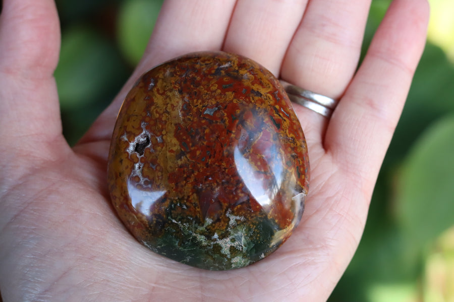 Old stock ocean jasper pocket stone OS12