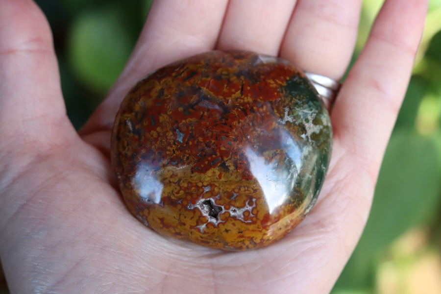 Old stock ocean jasper pocket stone OS12