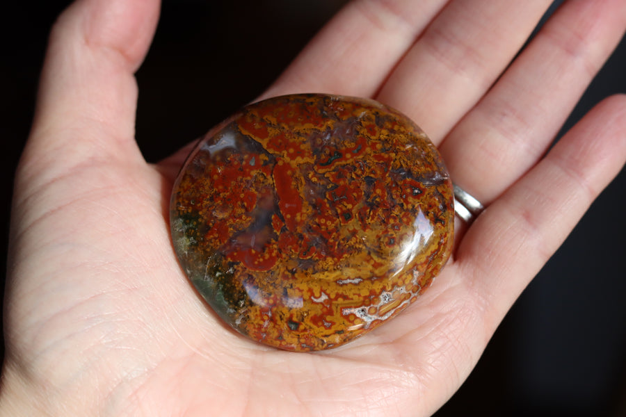 Old stock ocean jasper pocket stone OS12