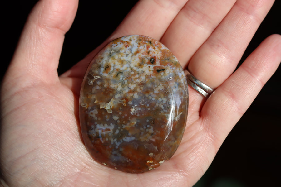 Old stock ocean jasper pocket stone OS10