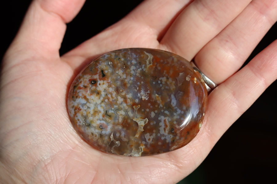 Old stock ocean jasper pocket stone OS10