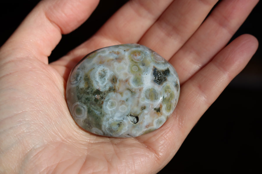 Old stock ocean jasper pocket stone OS9