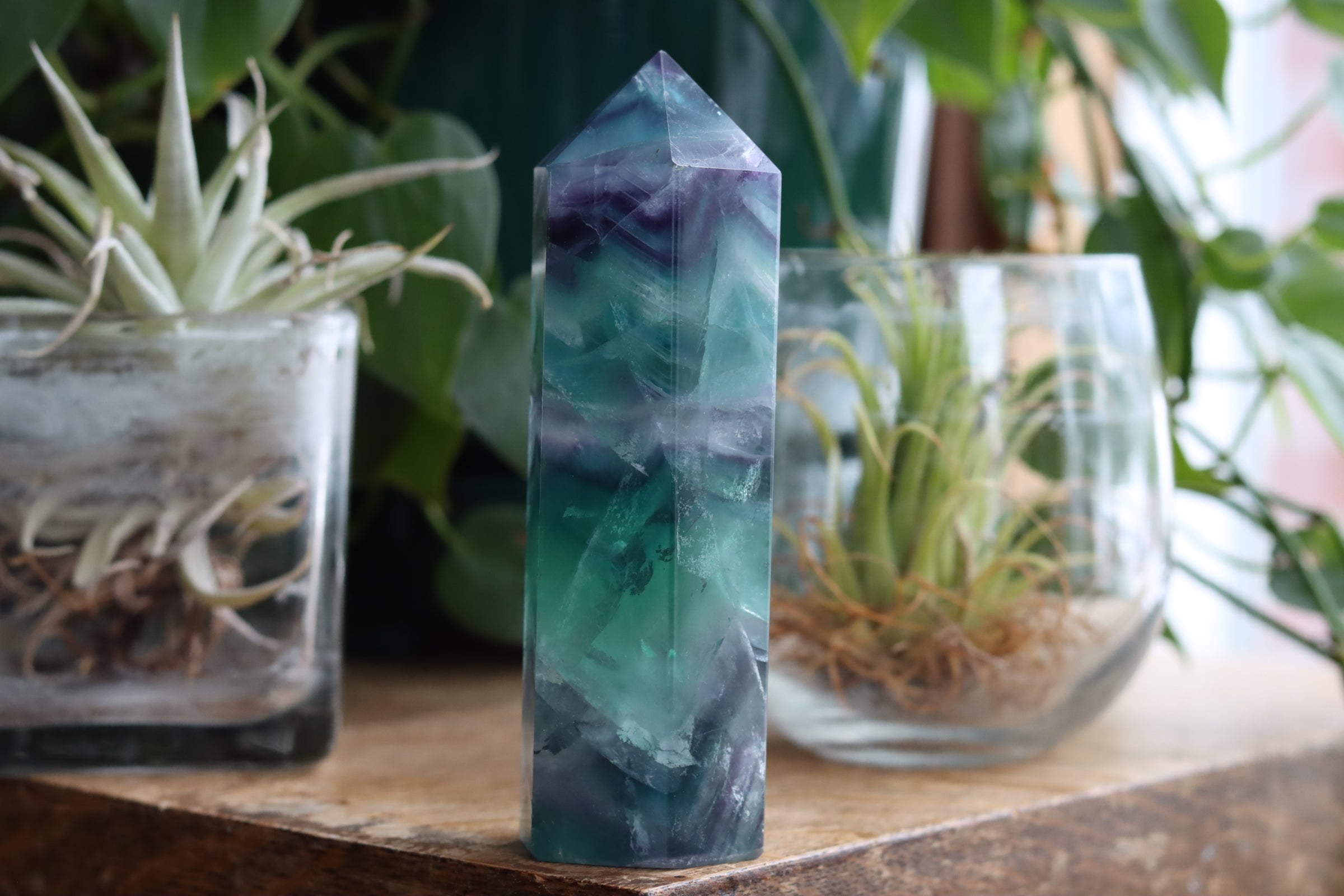 Rainbow fluorite tower 6