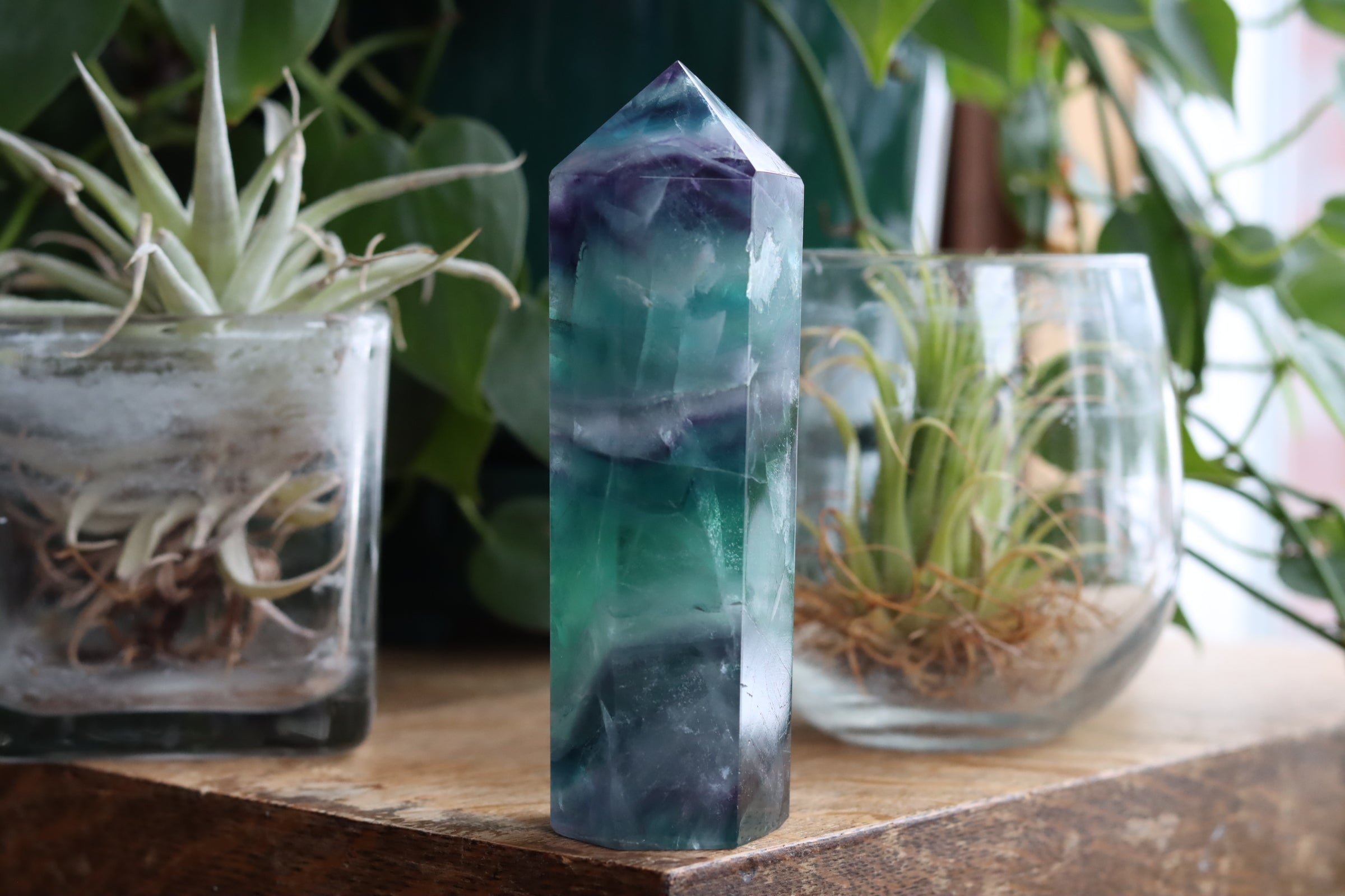 Rainbow fluorite tower 6