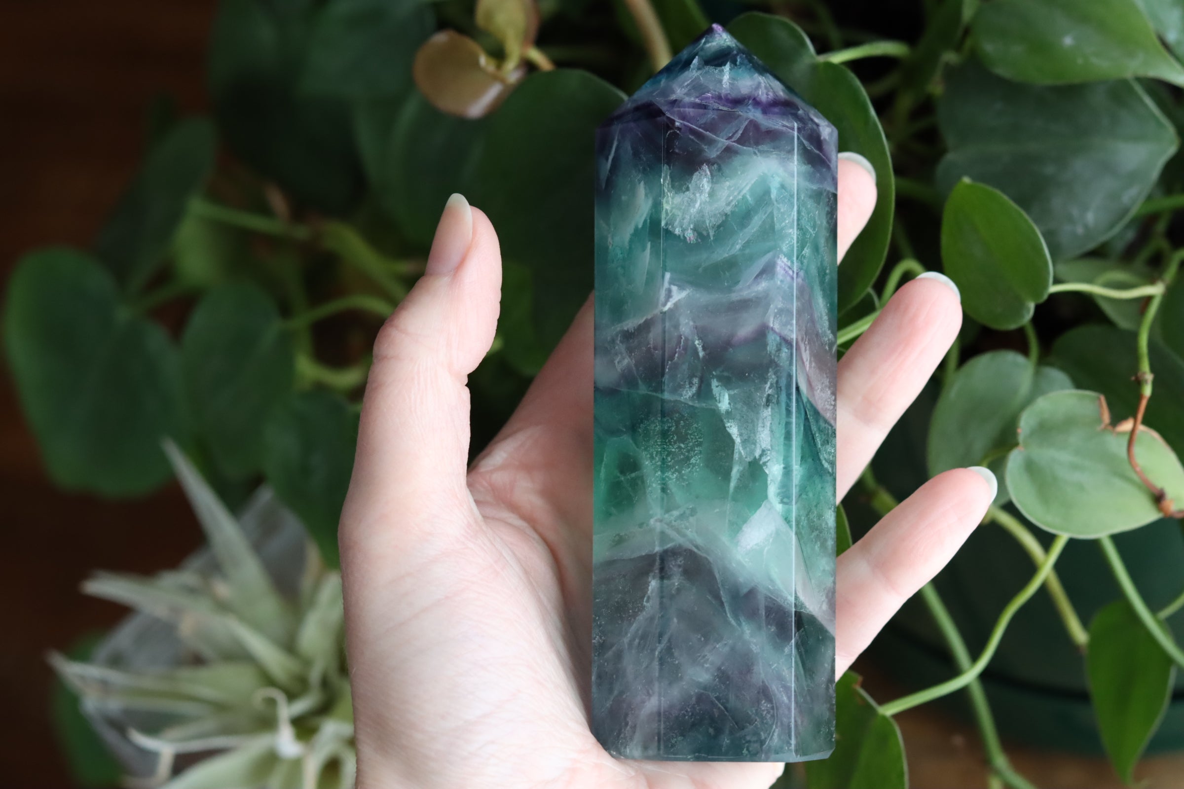 Rainbow fluorite tower 6