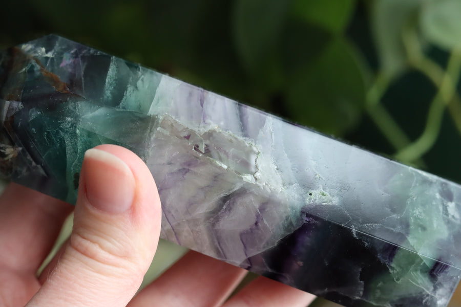 Rainbow fluorite tower 7