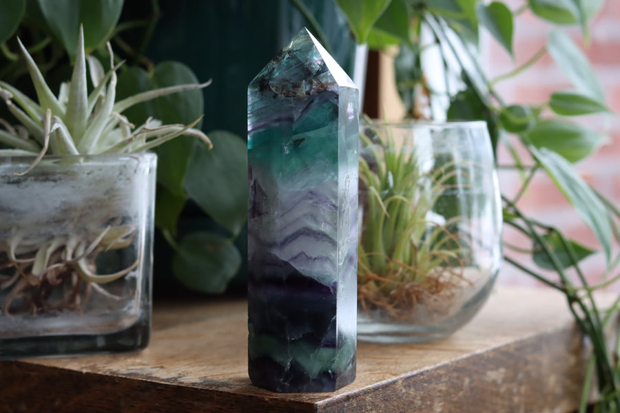 Rainbow fluorite tower 7