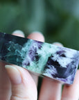Rainbow fluorite tower with calcite snowflakes 11 new