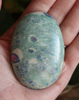 Ruby in fuchsite and kyanite pocket stone 2 new