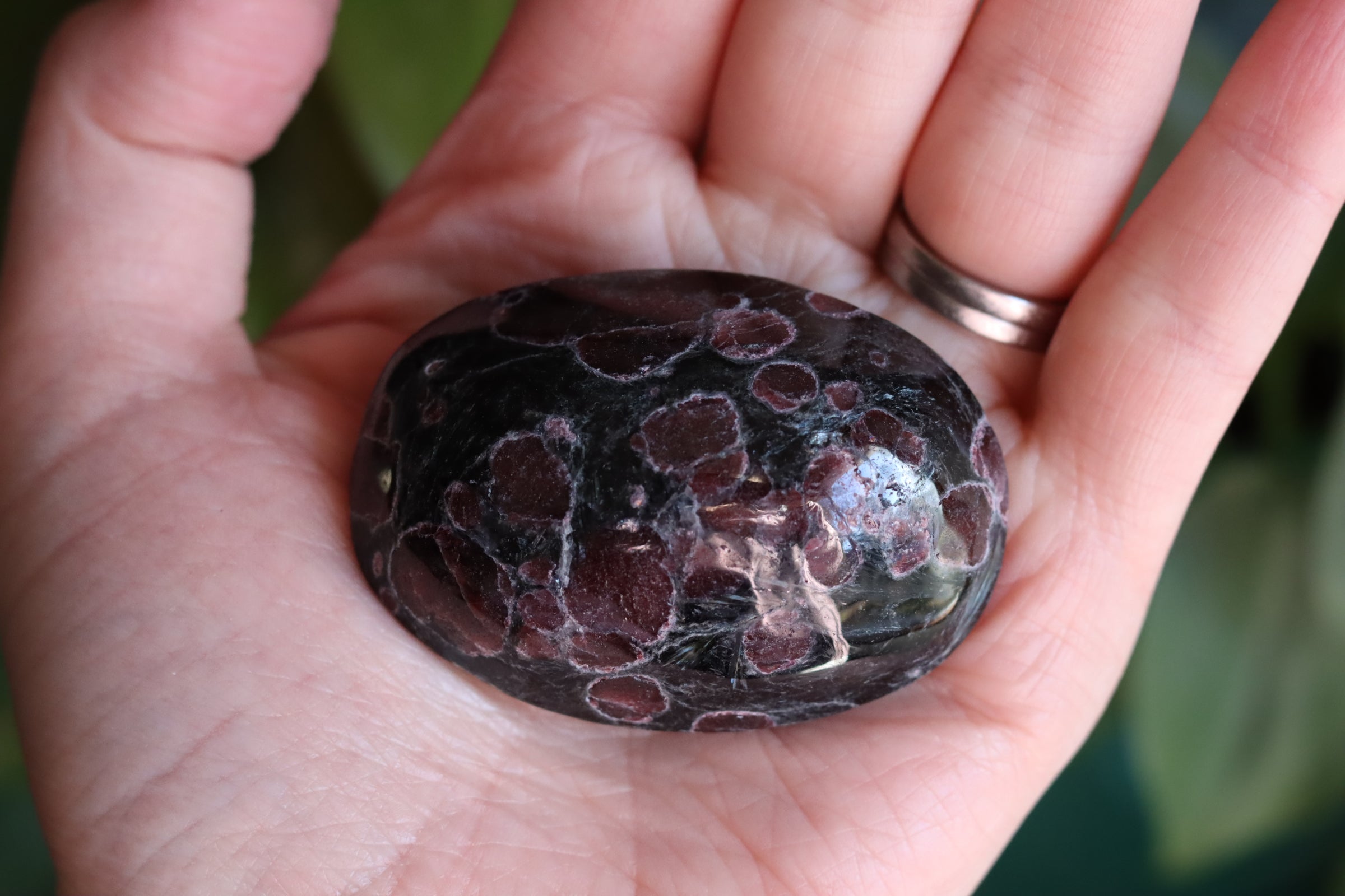 Garnet astrophyllite pocket stone 7