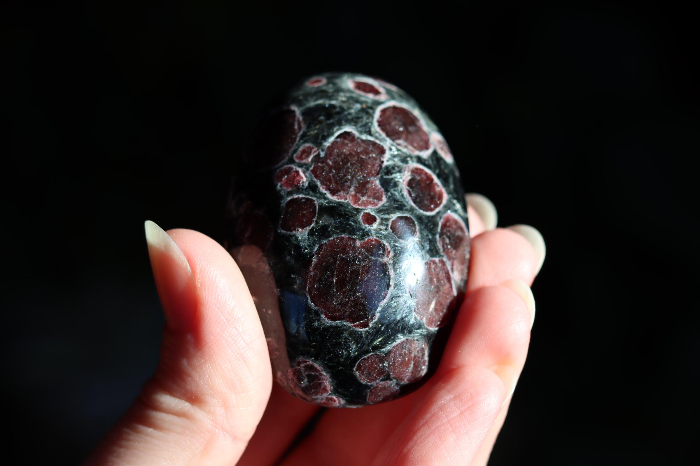 Garnet astrophyllite pocket stone 7