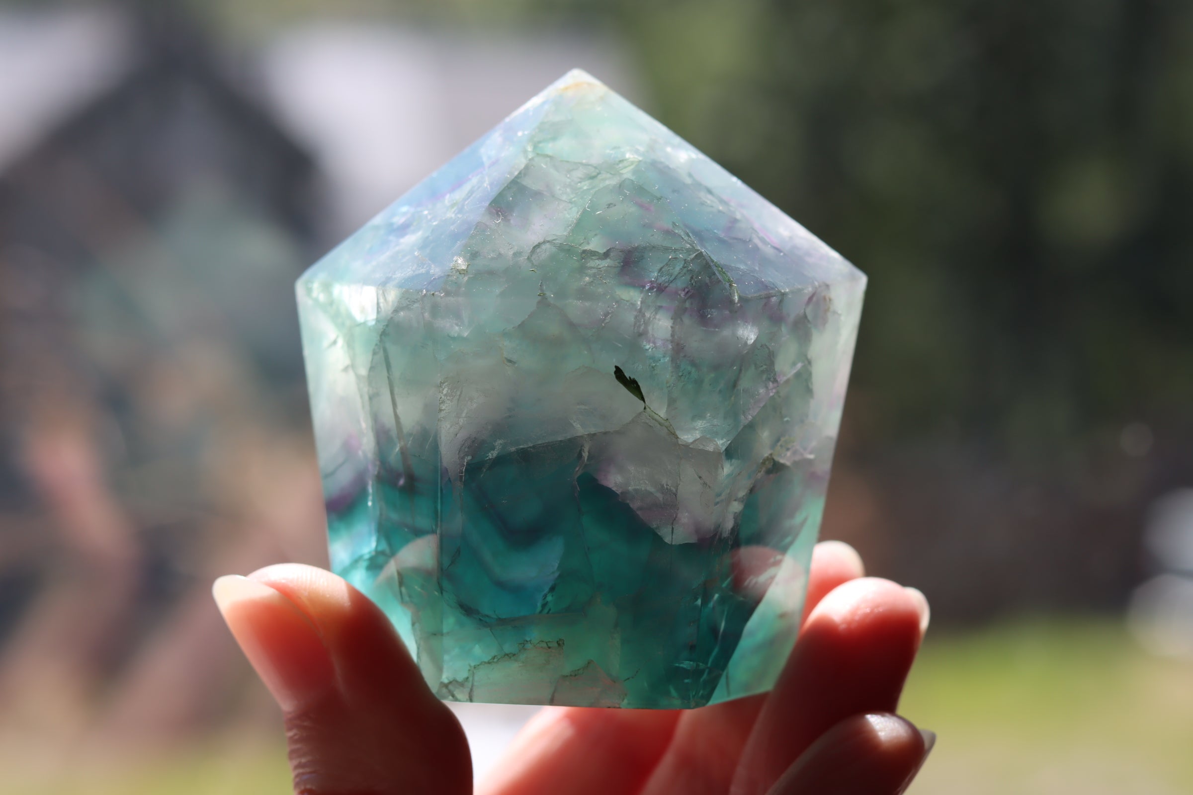 Chunky rainbow fluorite tower 22 new