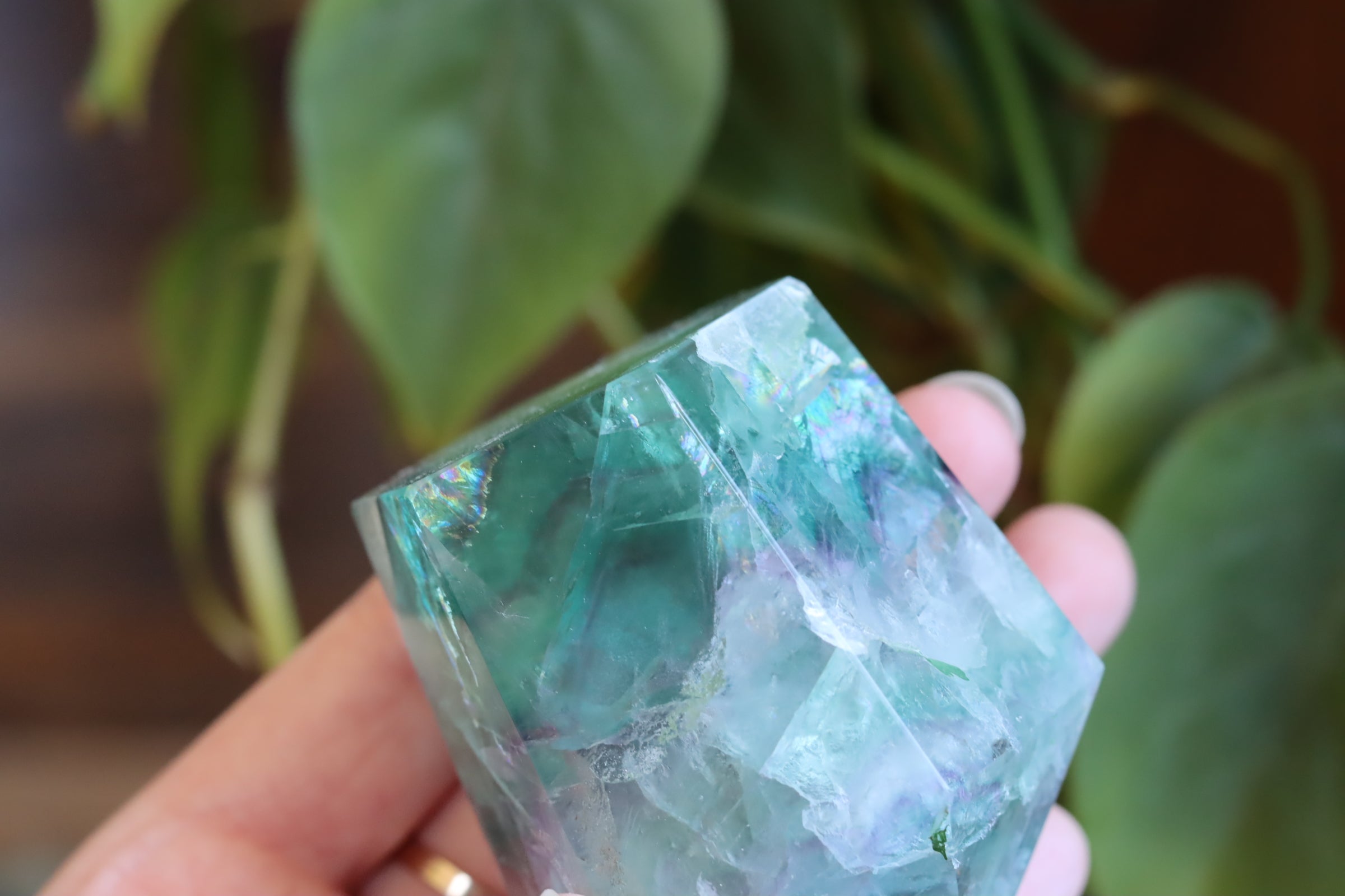 Chunky rainbow fluorite tower 22 new