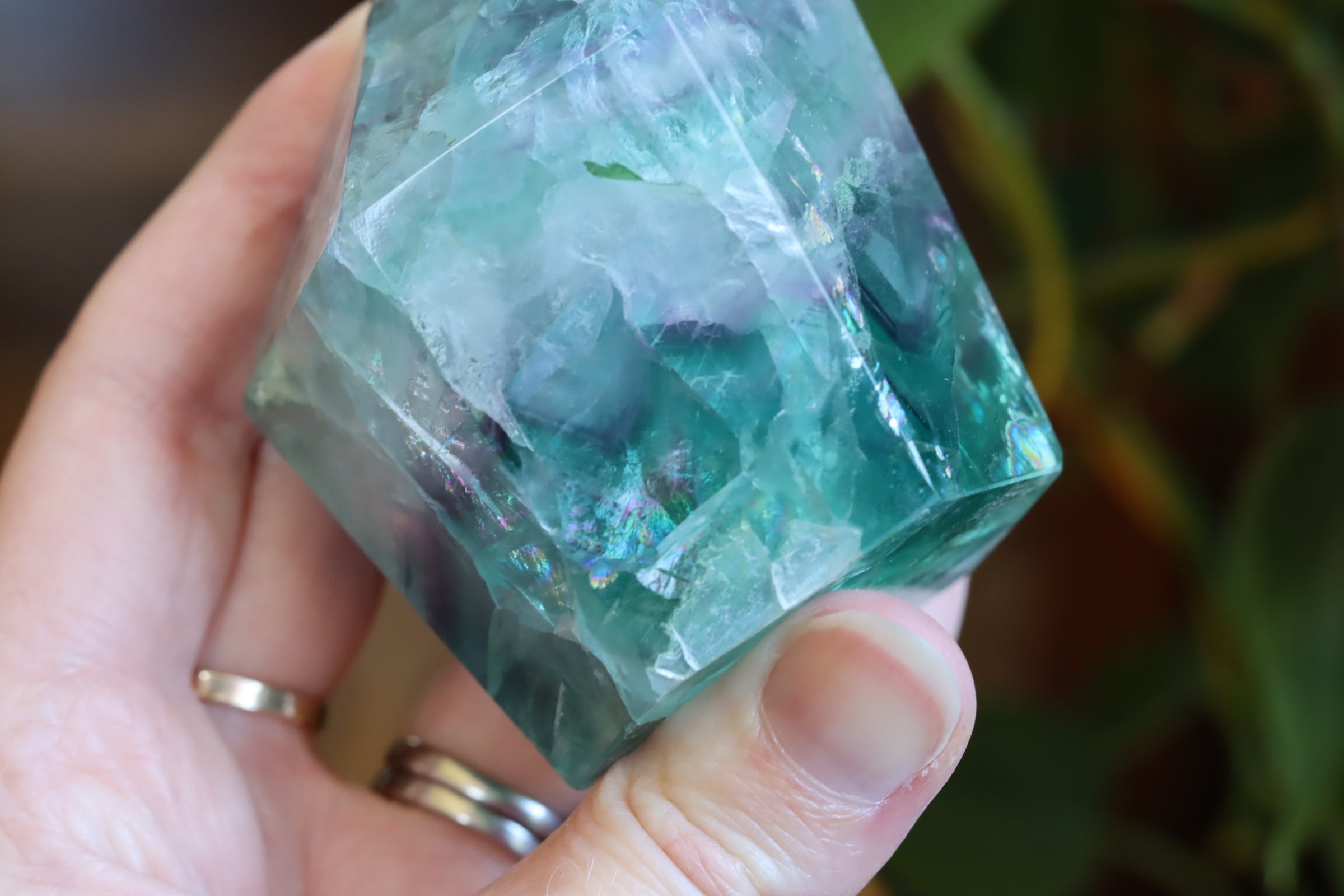 Chunky rainbow fluorite tower 22 new
