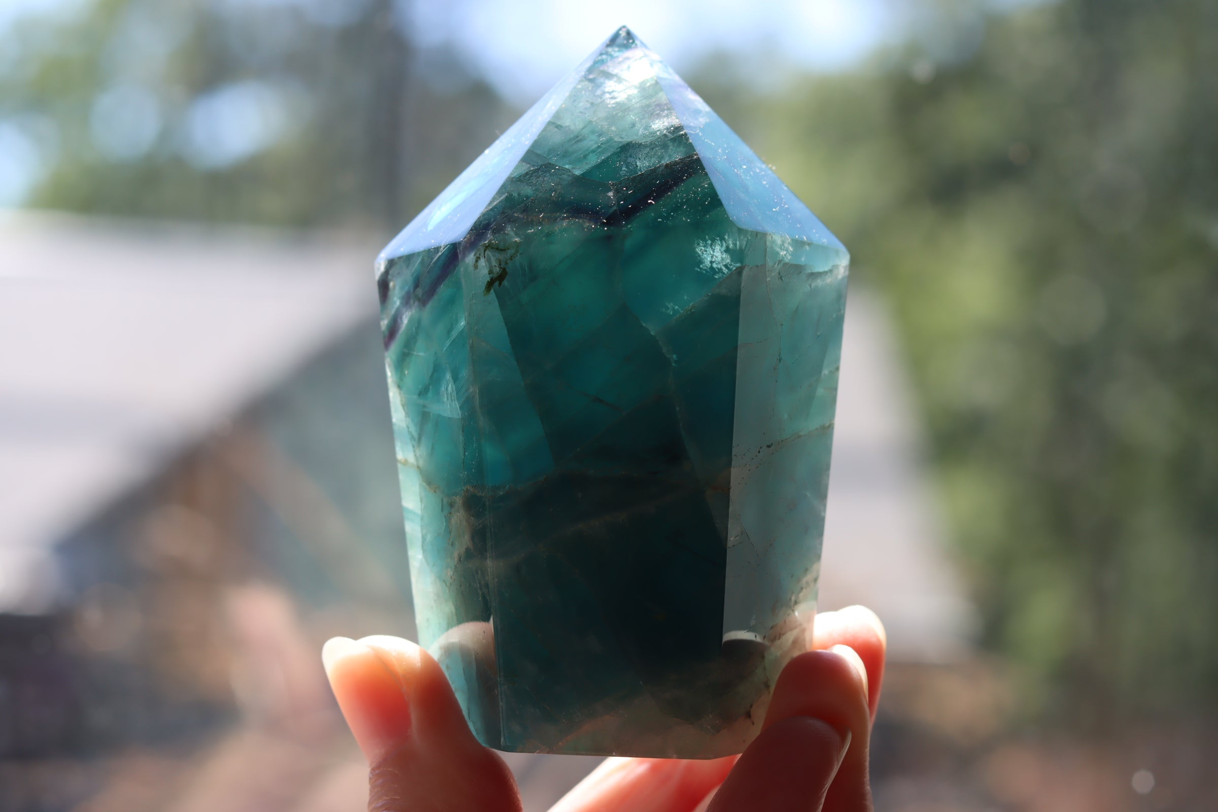 Chunky rainbow fluorite tower 24 new