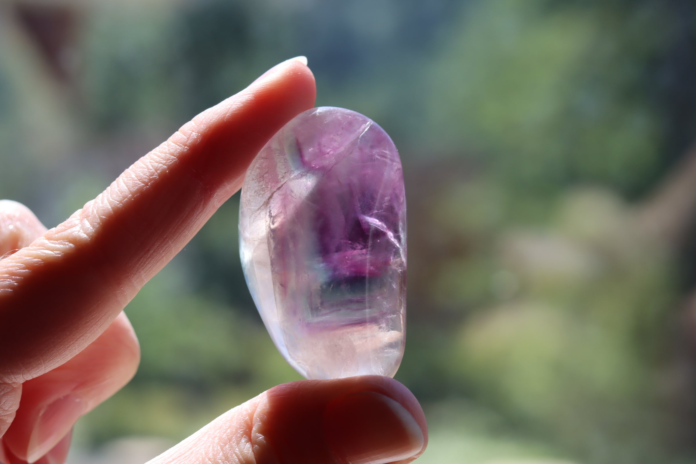 Large rainbow fluorite tumbled stone 19 new