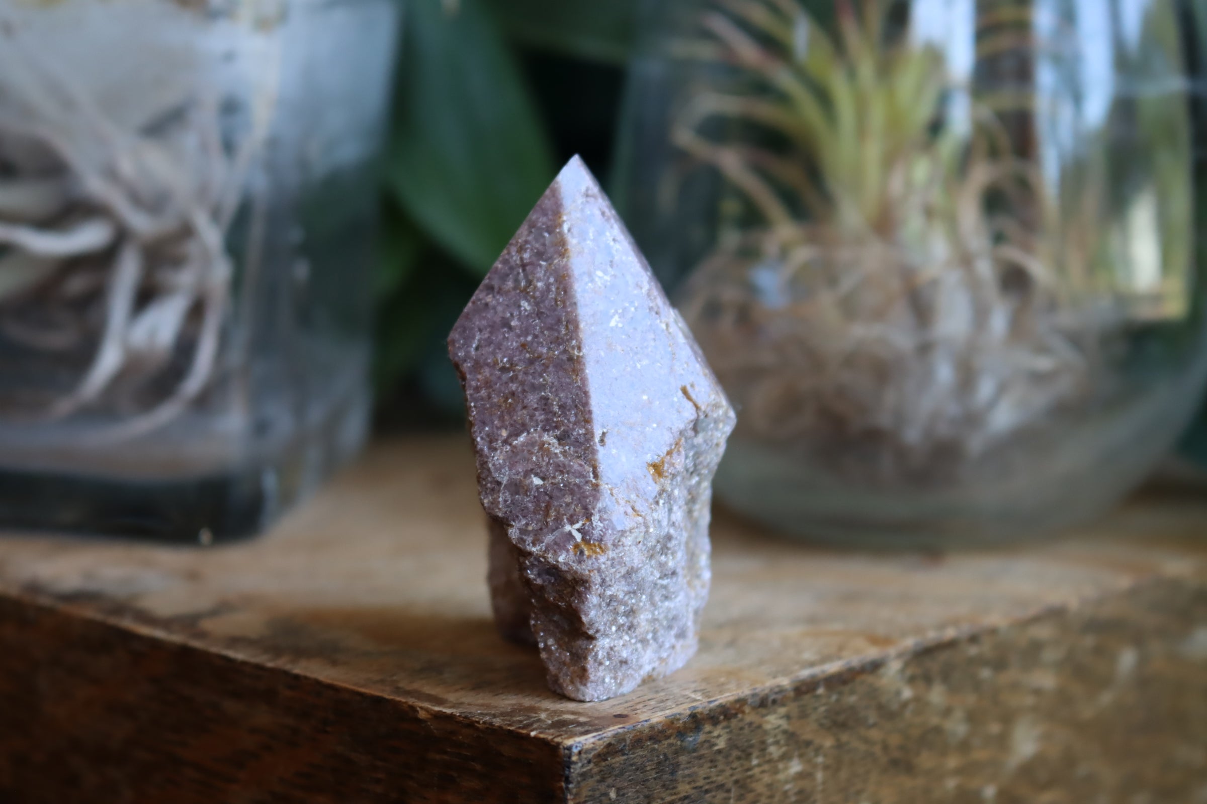 Semi polished lepidolite tower 2 new