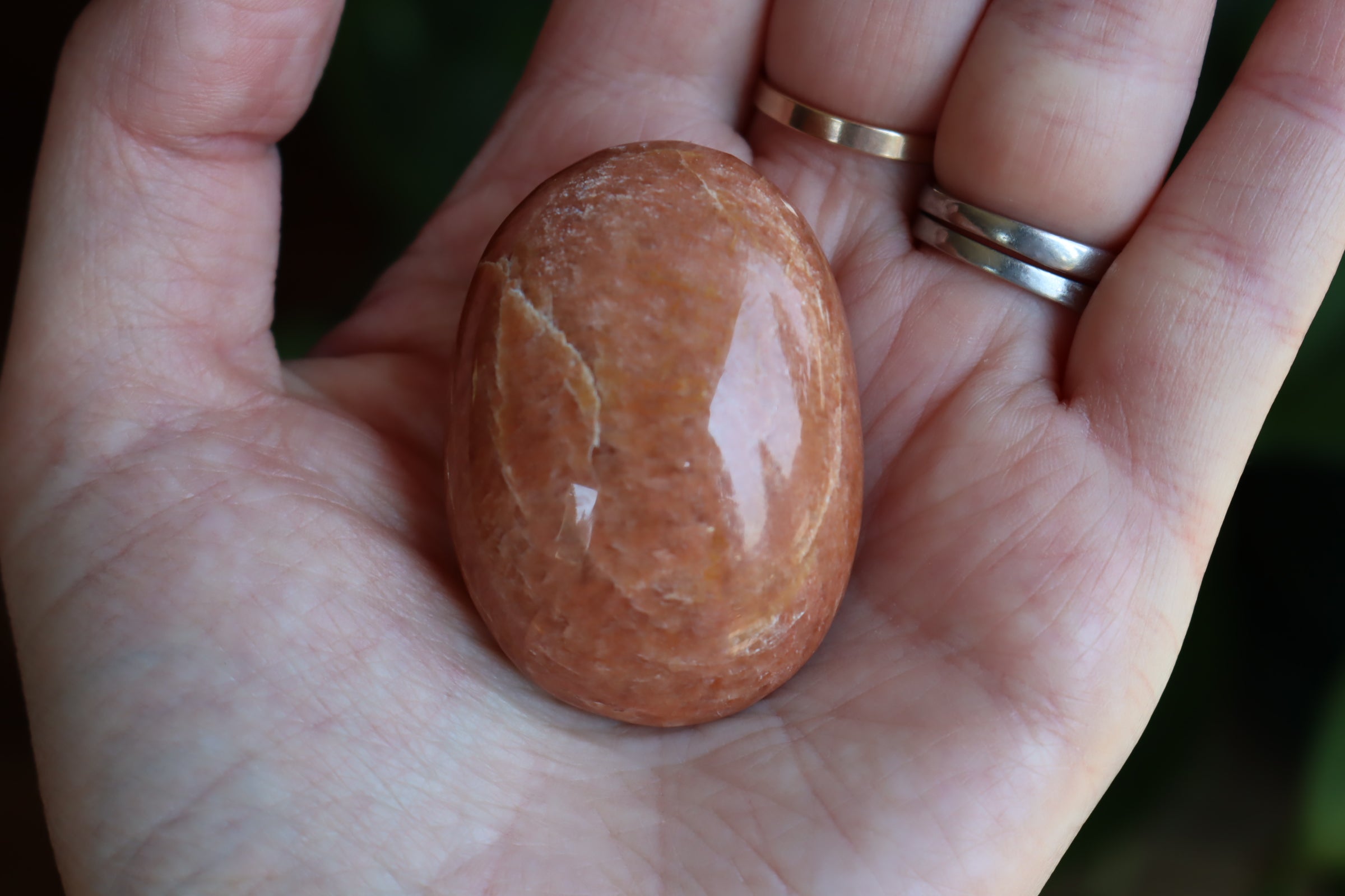 Peach moonstone pocket stone 6 new