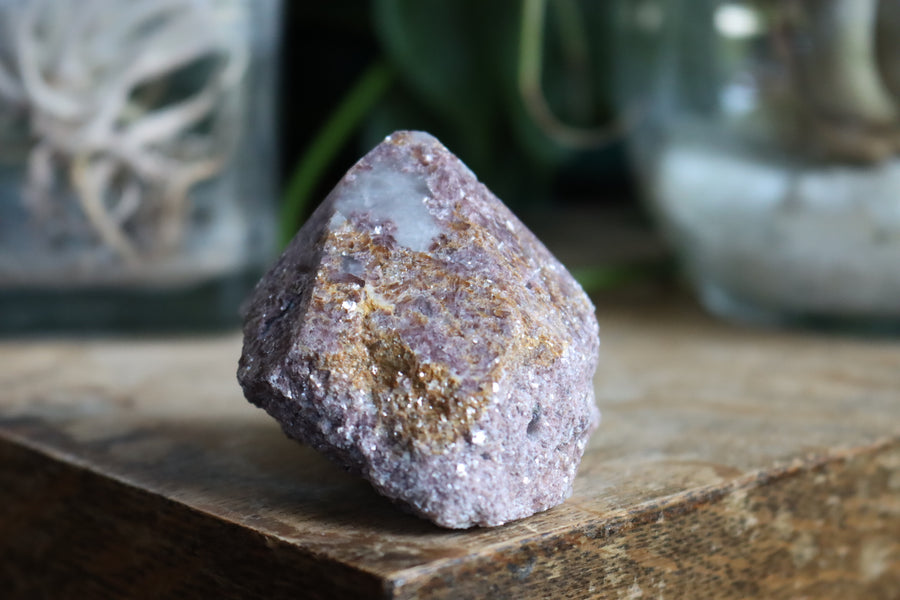 Semi polished lepidolite tower 2