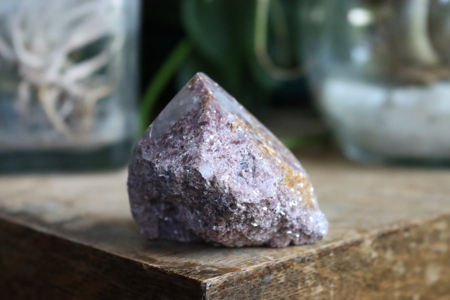 Semi polished lepidolite tower 2