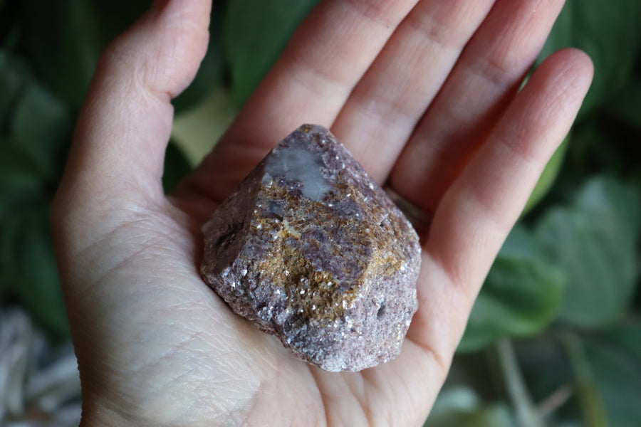 Semi polished lepidolite tower 2