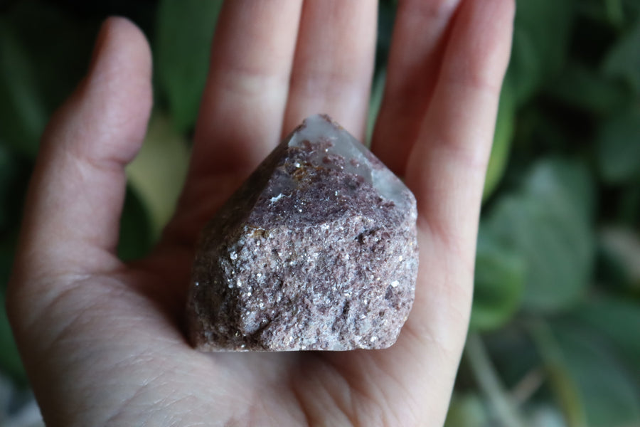 Semi polished lepidolite tower 2