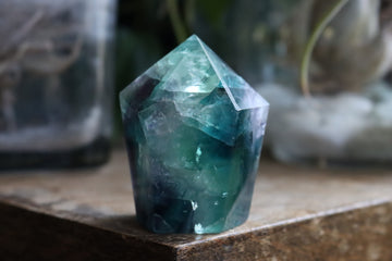 Chunky rainbow fluorite tower 2