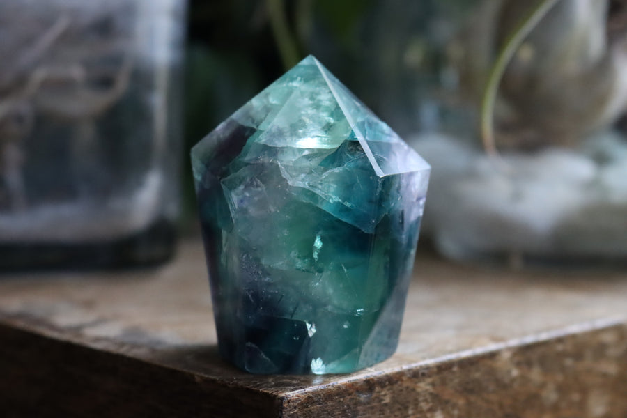 Chunky rainbow fluorite tower 2