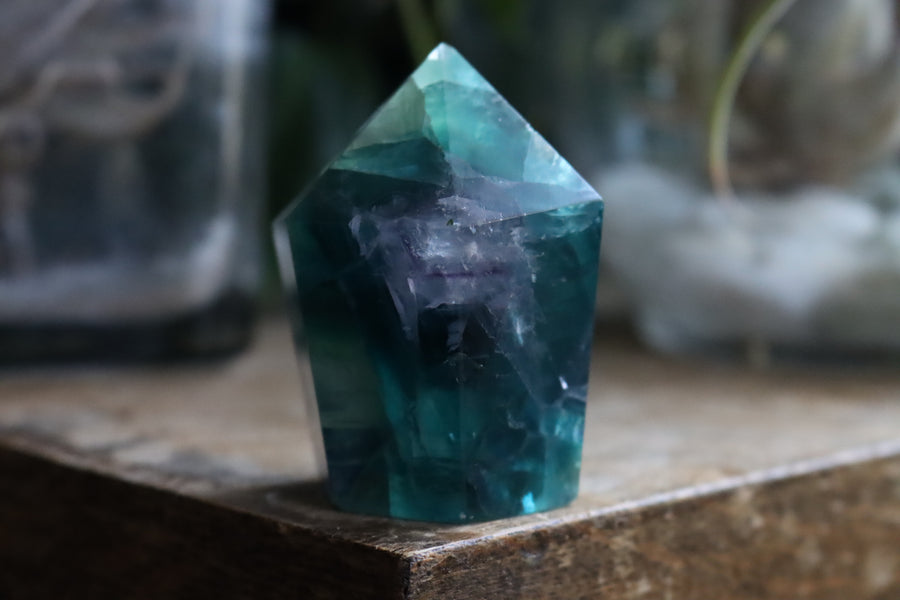 Chunky rainbow fluorite tower 2