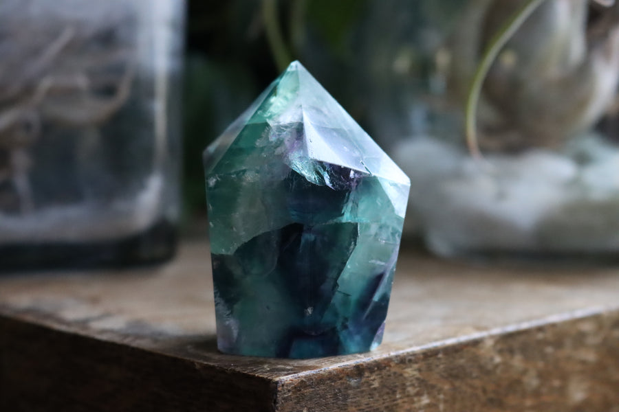 Chunky rainbow fluorite tower 2