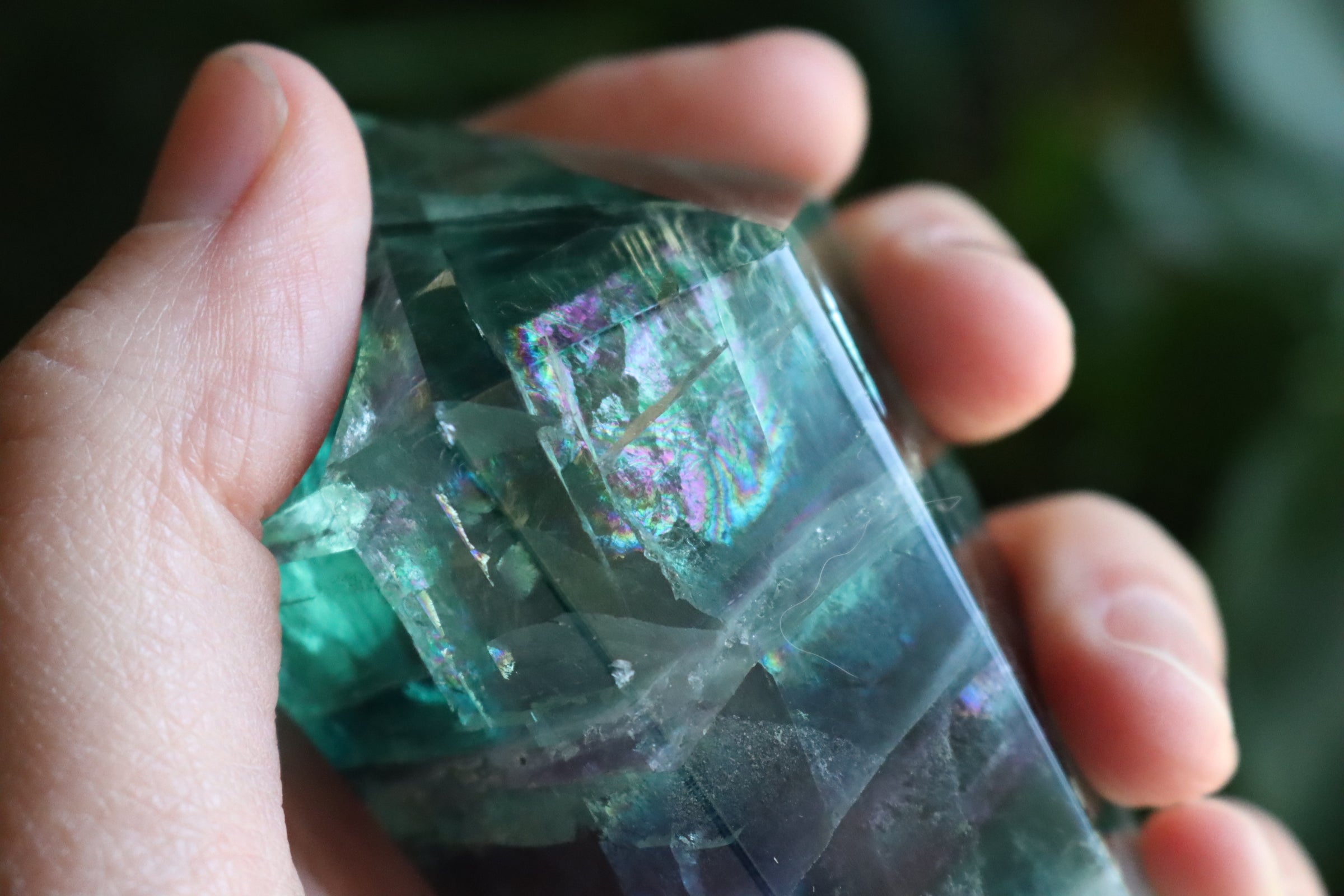 Chunky rainbow fluorite tower 8