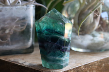 Chunky rainbow fluorite tower 8