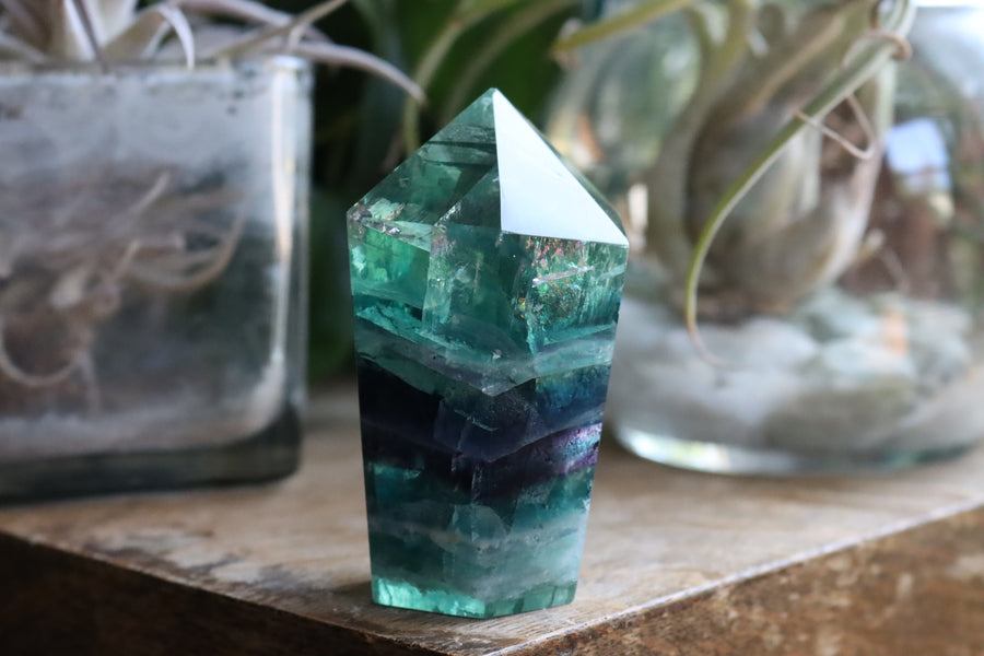 Chunky rainbow fluorite tower 8