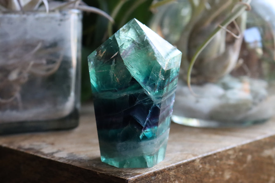 Chunky rainbow fluorite tower 8