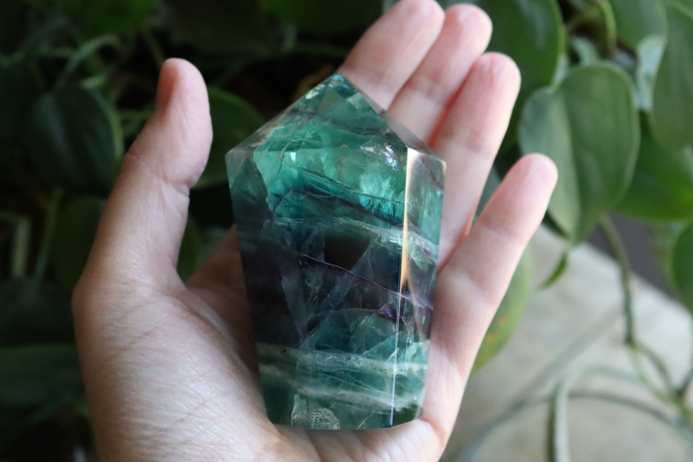 Chunky rainbow fluorite tower 8