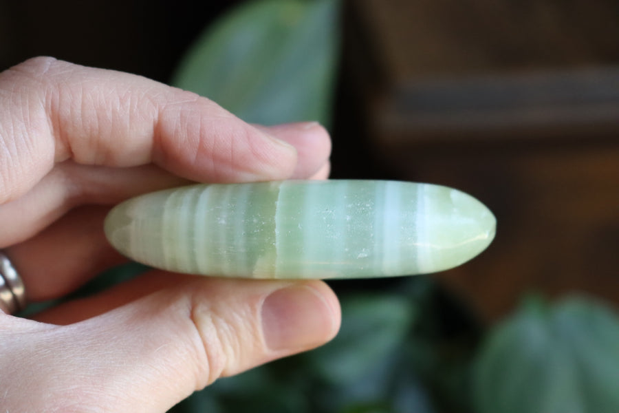 Pistachio calcite pocket stone 2