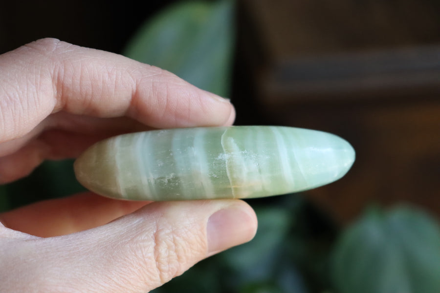 Pistachio calcite pocket stone 2