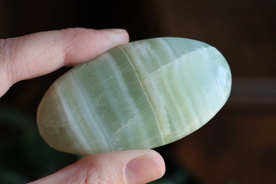 Pistachio calcite pocket stone 2