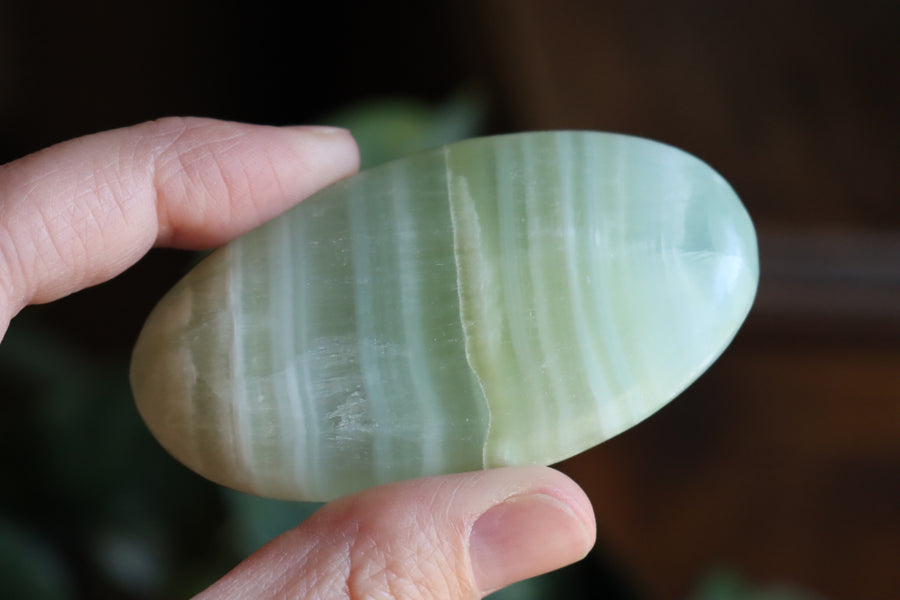 Pistachio calcite pocket stone 2