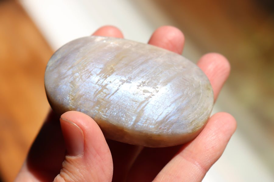 Moonstone/sunstone pocket stone 13