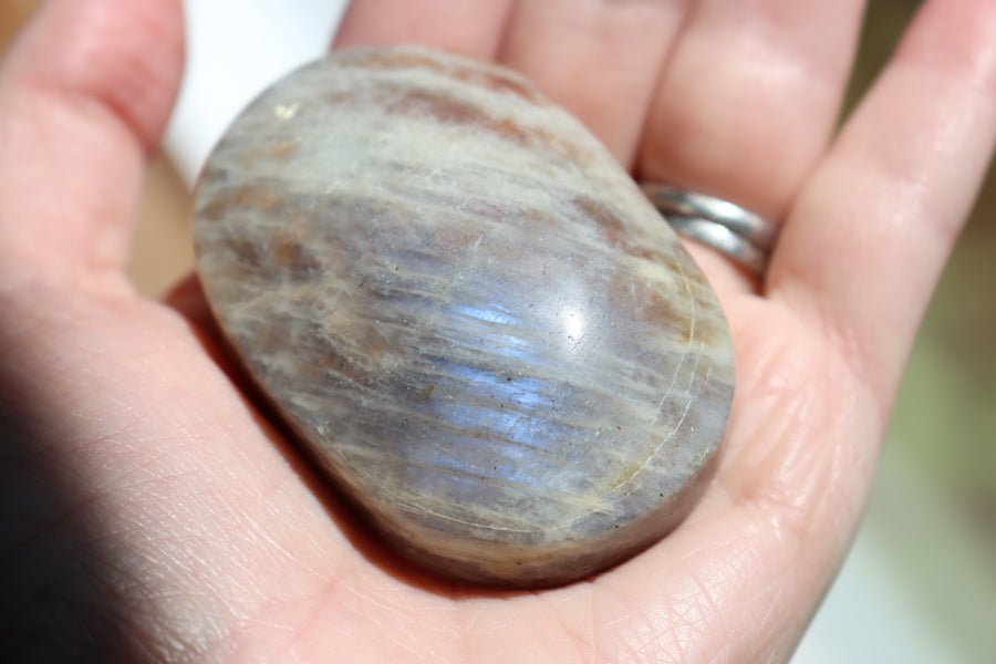 Moonstone/sunstone pocket stone 14