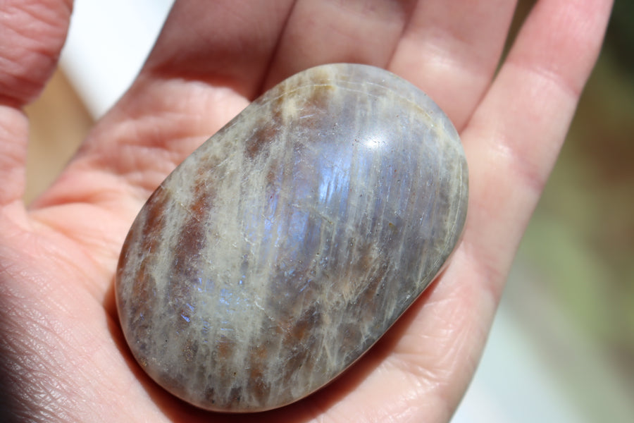 Moonstone/sunstone pocket stone 14