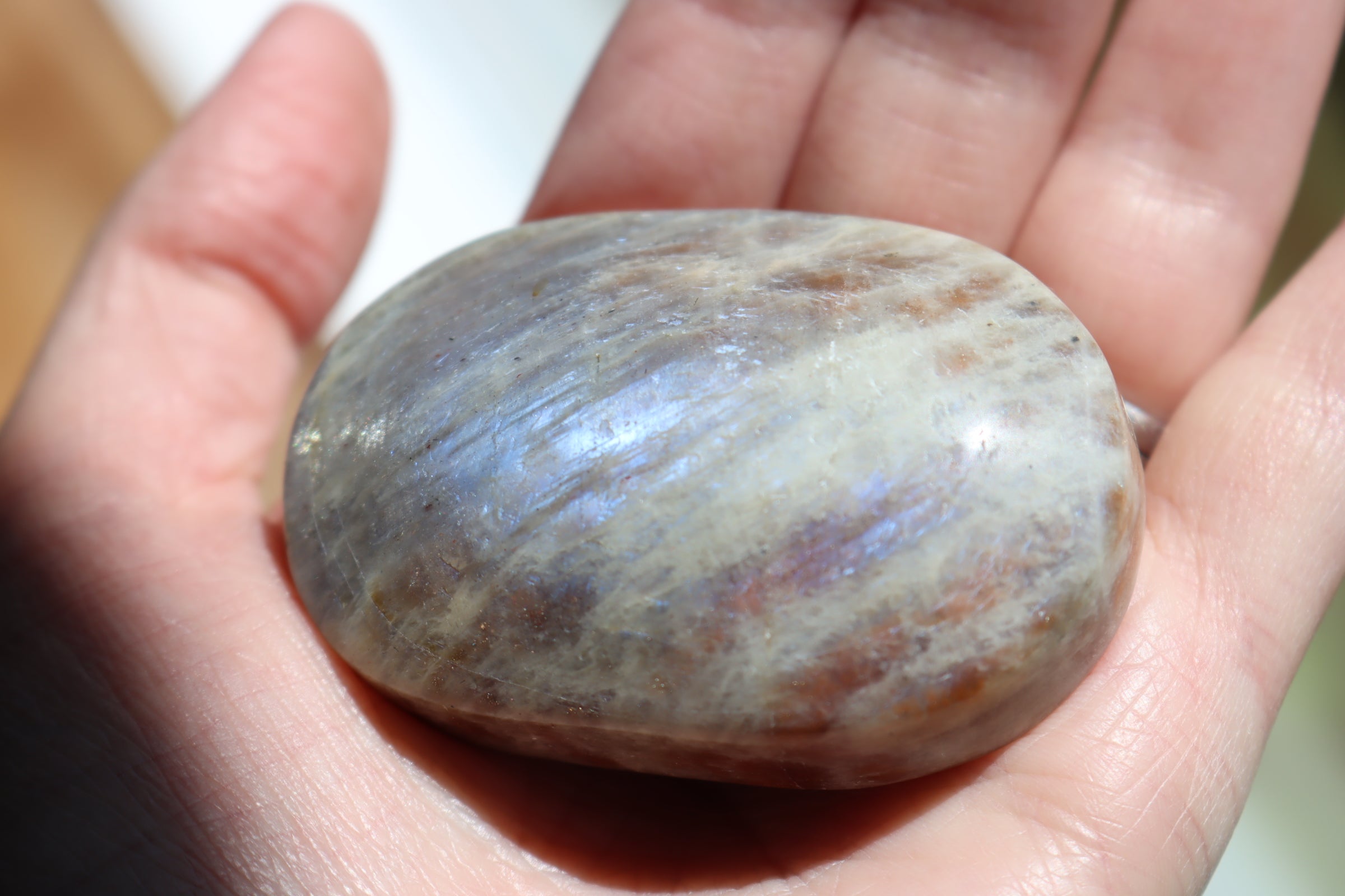 Moonstone/sunstone pocket stone 14