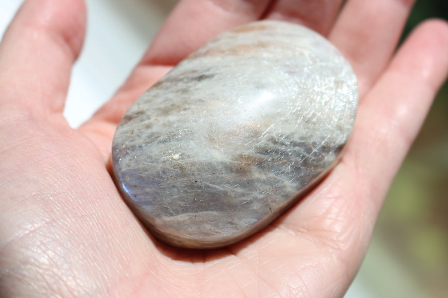 Moonstone/sunstone pocket stone 14